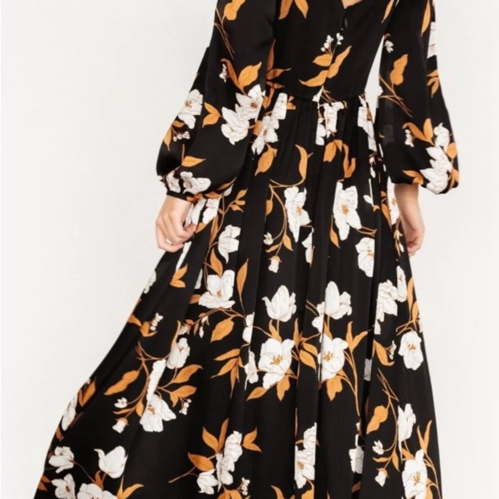 Baltic Born White and Orange Ruffled Wrap Gown - Picture 2 of 2